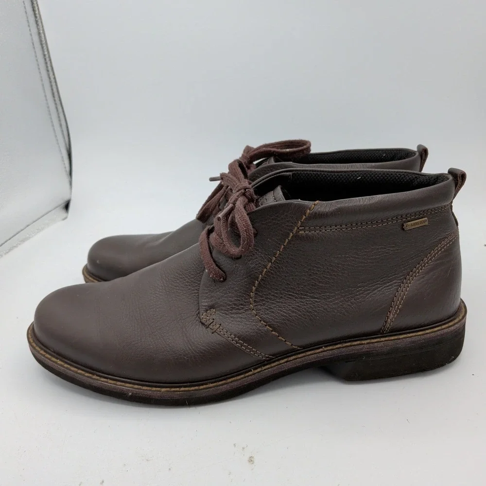 ECCO Turn GTX Mens Brown Leather Gore-Tex Waterproof Chukka Boots US 13-13.5